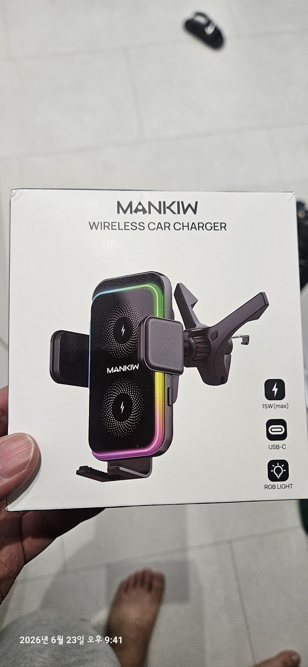 Mankiw맨큐 차량용 고속 무선충전기 15W LED 라이트 구매 후기 이미지